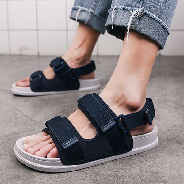 

Men Minimalist Velcro Strap Sports Sandals, Blue