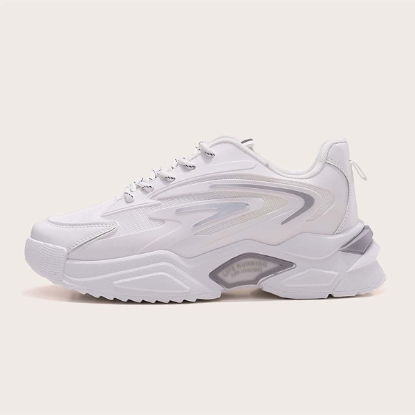 

Men Minimalist Lace Up Front Sneakers, White