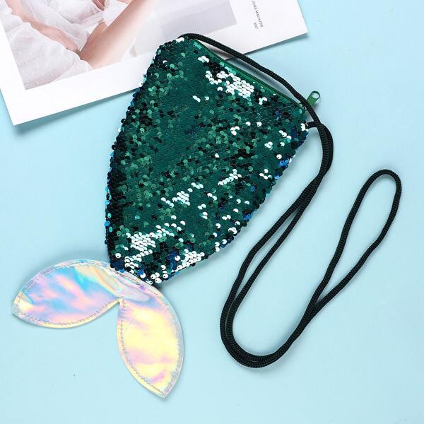 

Girls Sequins Decor Novelty Bag, Green