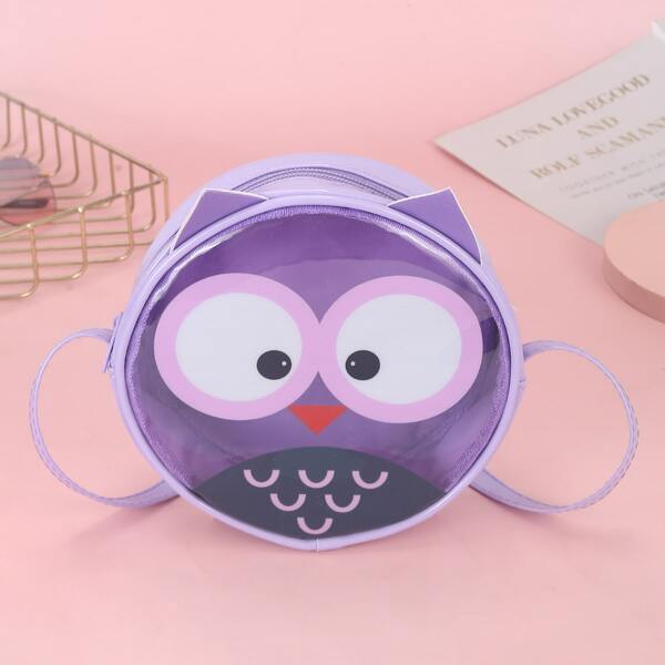 

Girls Cartoon Graphic Crossbody Bag, Purple