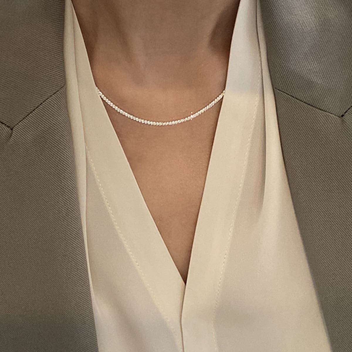 

Minimalist Chain Necklace, Silver