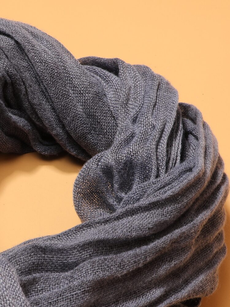 Men Pleated Scarf - Dark Grey - View 5