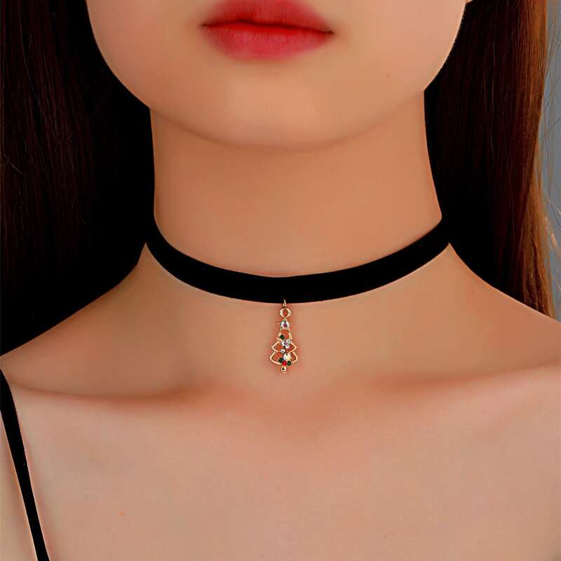 

Christmas Tree Decor Choker, Black