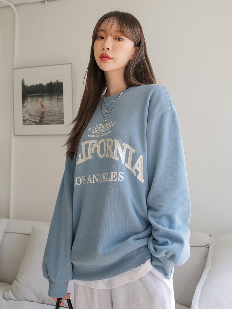DAZY 文字グラフィック ドロップショルダー スウェット | SHEIN