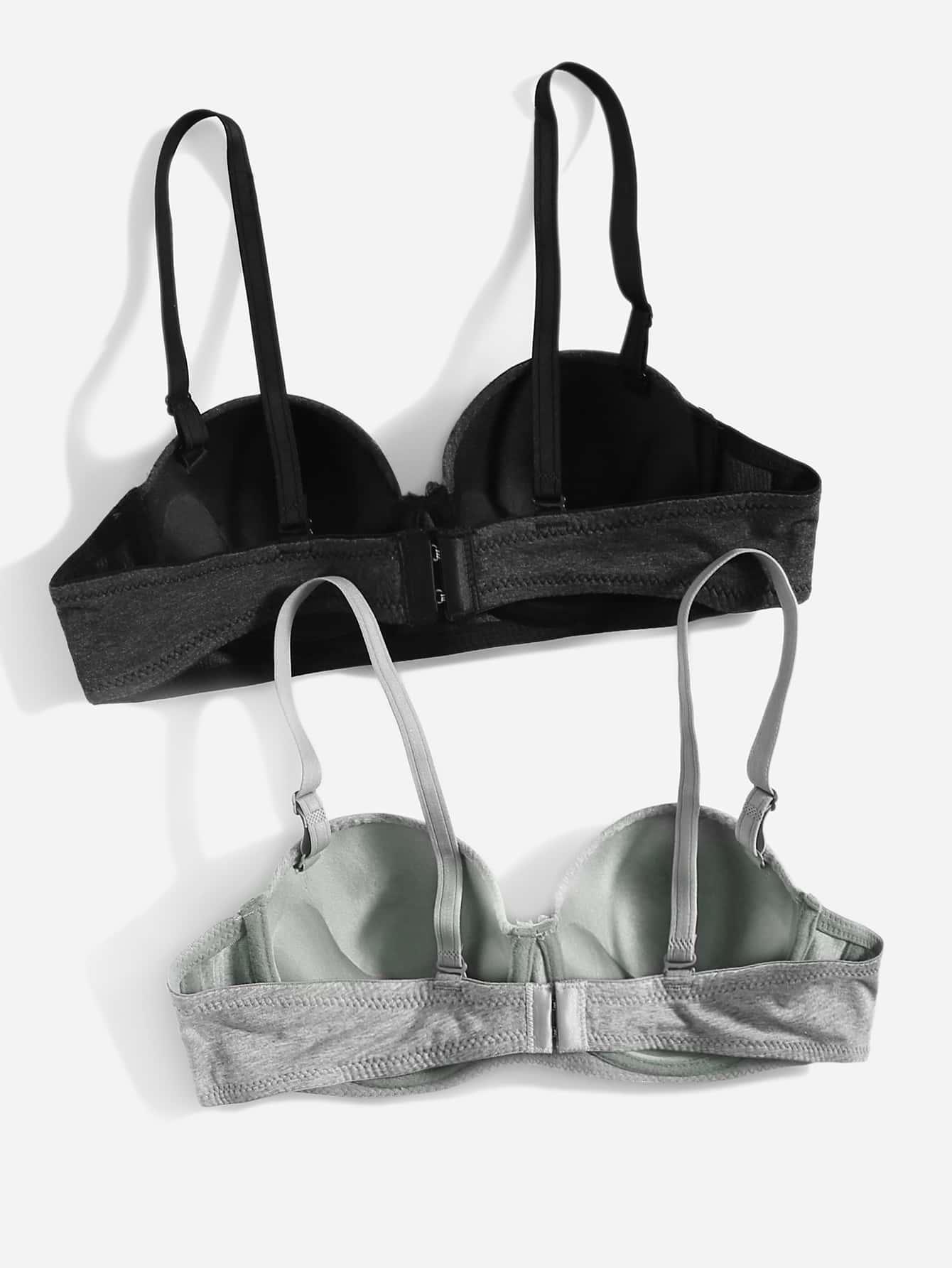 2 Packs Solid Underwire Bra