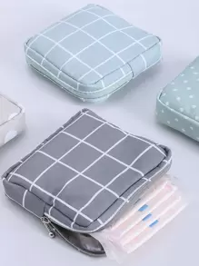 1 pieza Bolsa portátil de almacenamiento de toallas sanitarias de 15x15CM con patrones de dibujos animados aleatorios y coloridos, estilo bohemio - Multicolor - Ver 1