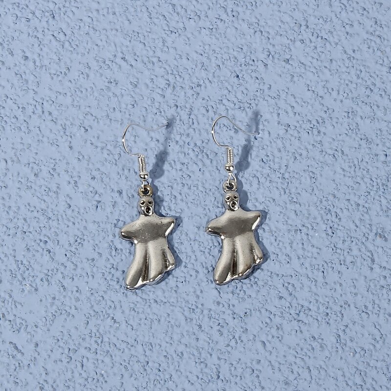 

Ghost Drop Earrings, Antique silver