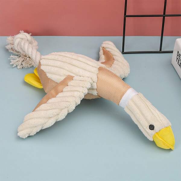

Duck Shaped Pet Plush Toy, Beige