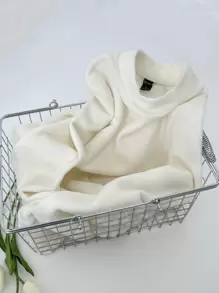 DAZY Áo thun cổ lông mùa đông - Màu be - Xem 9