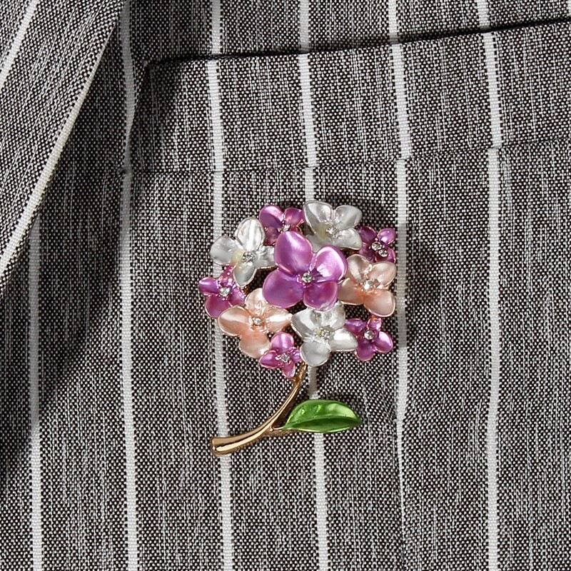 

Floral Decor Brooch, Purple