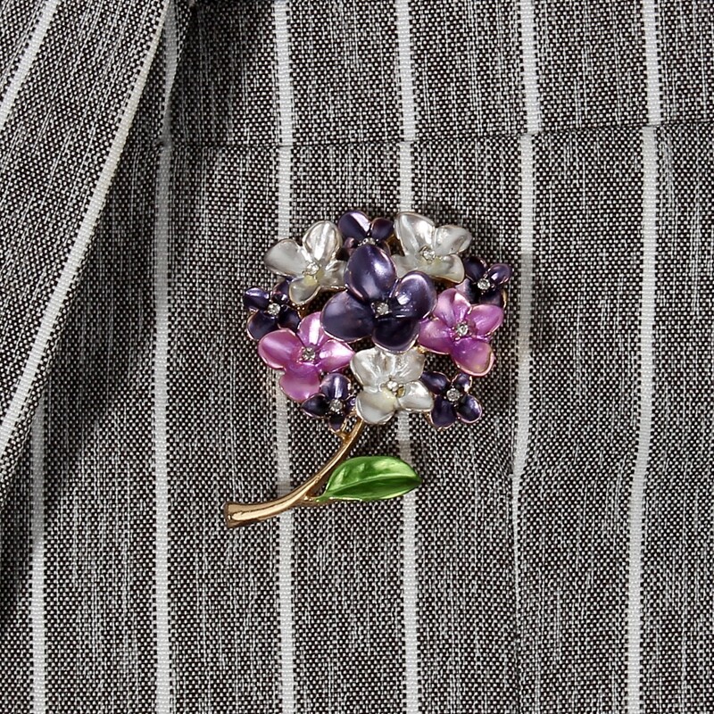 

1pc Flower Graphic Brooch, Violet purple