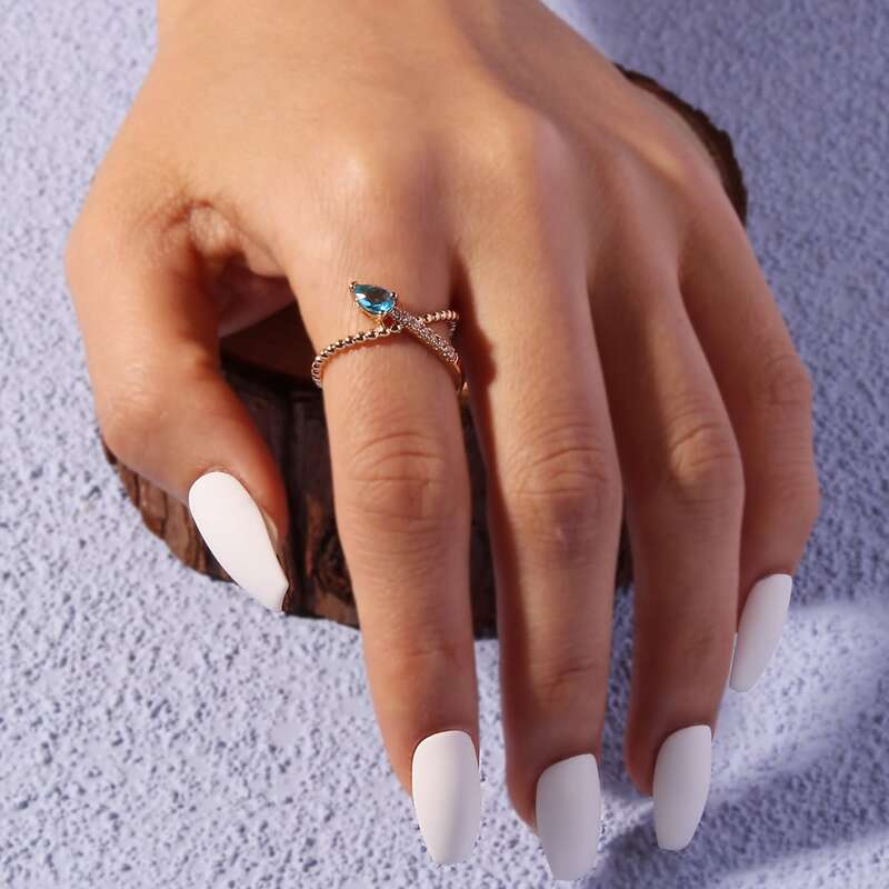 

Rhinestone Decor Ring, Blue