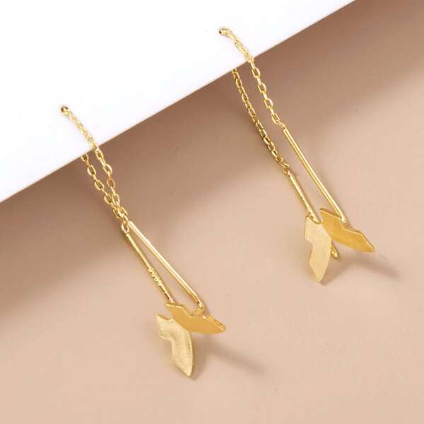 

Butterfly Drop Earrings, Gold