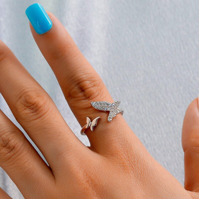 

Rhinestone Decor Ring, Rose gold