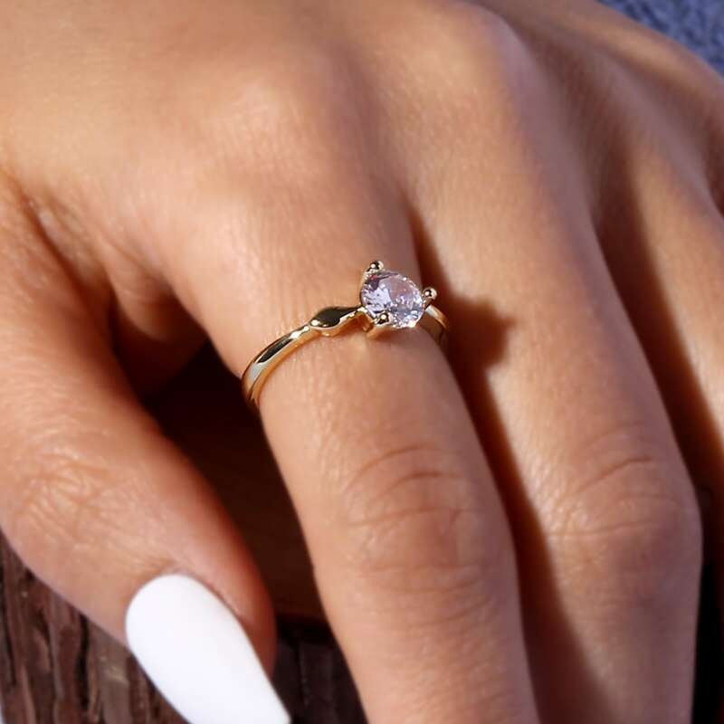 

Rhinestone Decor Ring, Gold