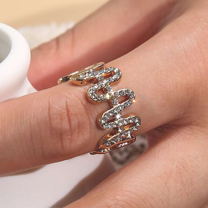 

Rhinestone Decor Ring, Gold
