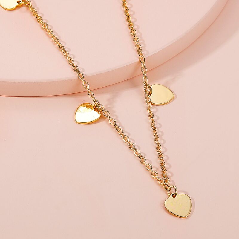 

Heart Charm Chain Necklace, Gold