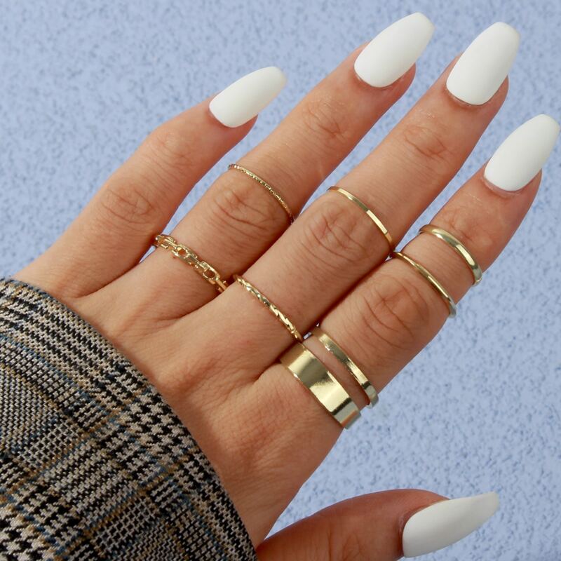 

7pcs Minimalist Ring, Gold