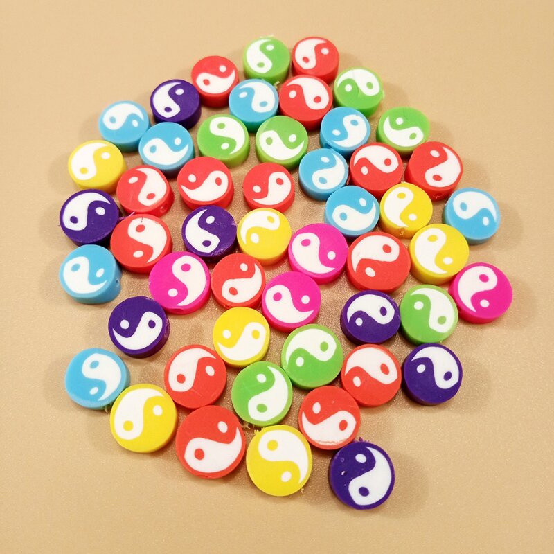 

50pcs Random Yin & Yang Decor DIY Jewelry Accessory, Multicolor