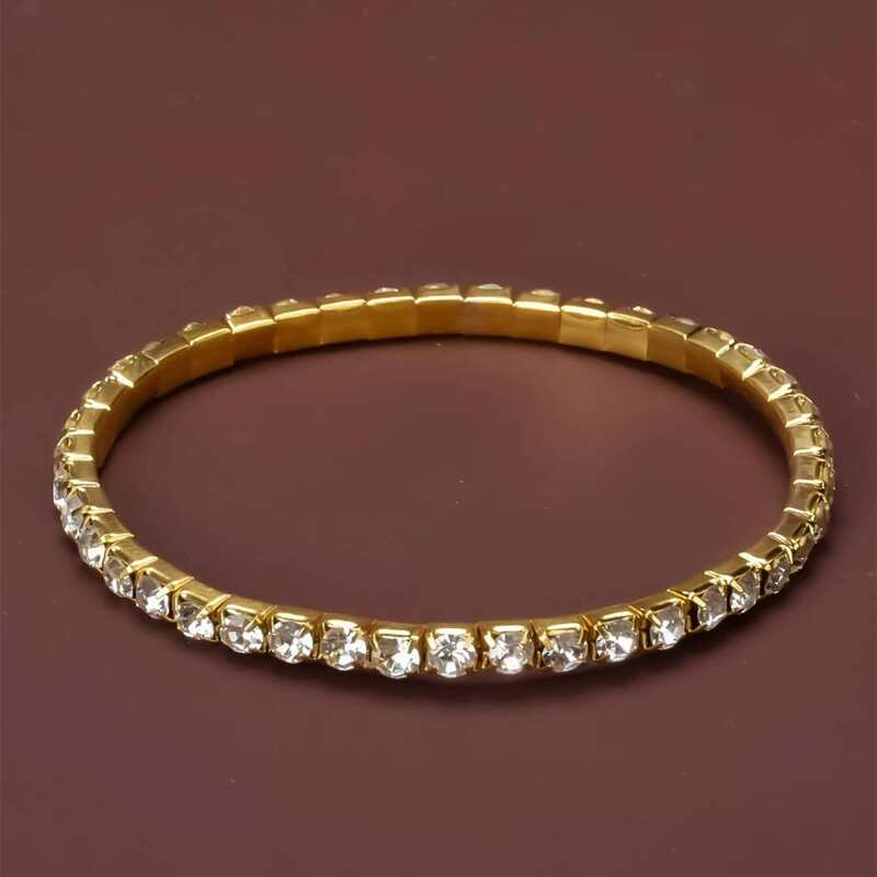 

Rhinestone Decor Bracelet, Gold