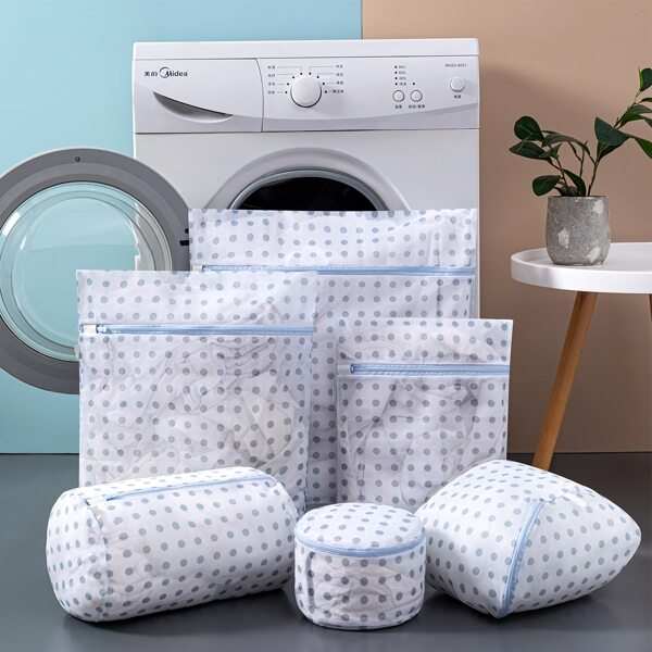 

6pcs Polka Dot Print Laundry Bag, Multicolor