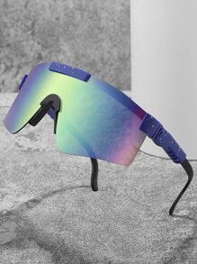 1 件女士彩色户外防风运动眼镜，适合骑行，一体式运动眼镜，适合骑行 - 彩色 - 查看 1