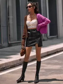 Aveloria Two Tone Drop Shoulder Cardigan Fall Cloth For Women - Multicolor - View 4