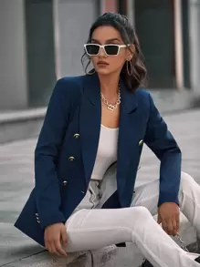 Aveloria Modichic Double Breasted Decor Pocket Blazer Workwear 