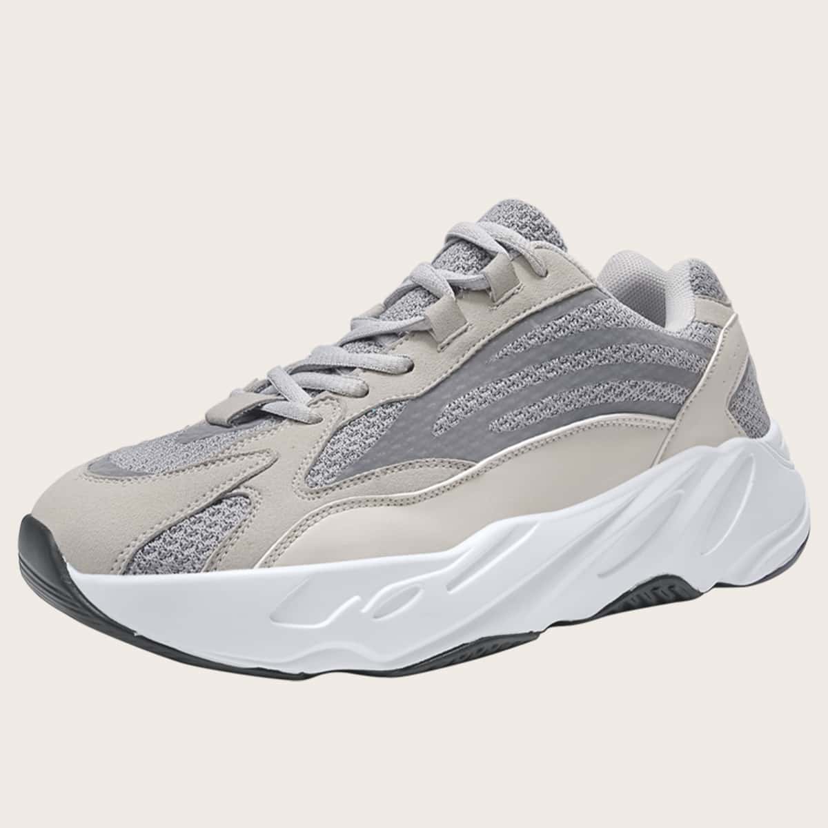 

Guys Lace Up Front Chunky Sneakers, Grey
