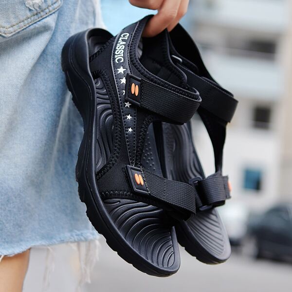 

Men Letter Graphic Sport Sandals, Black