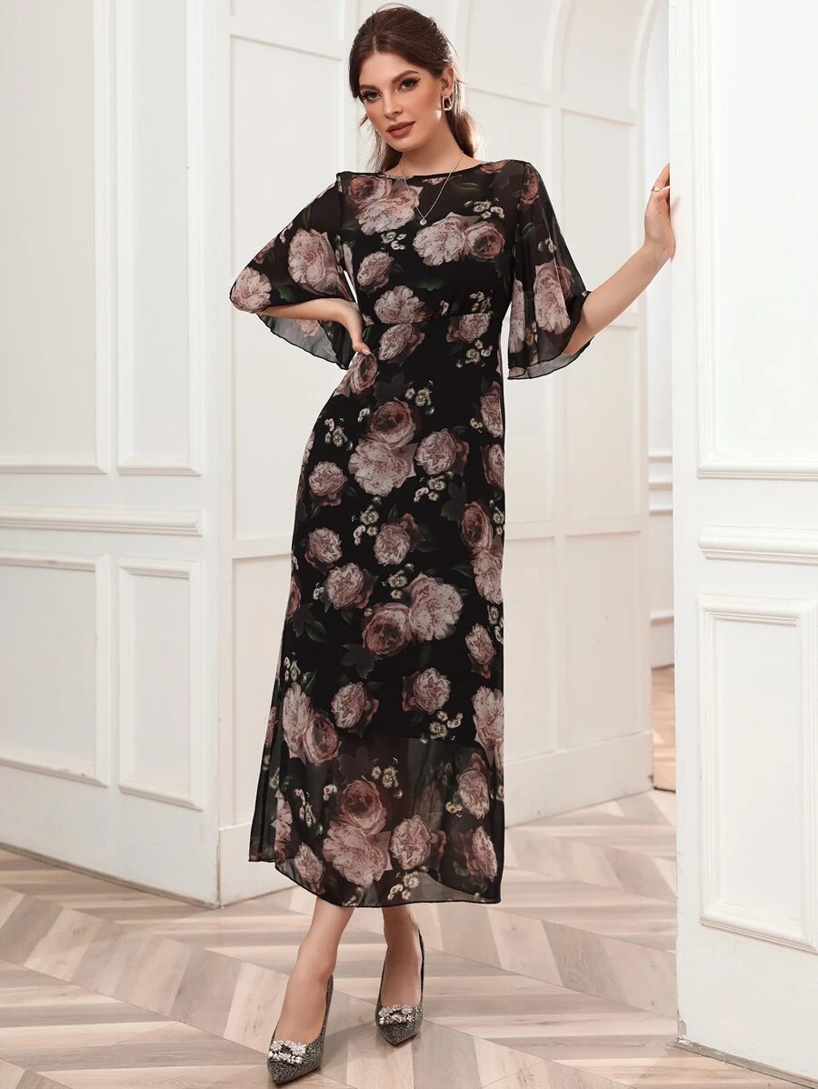 Seusyu Blommig Elegant Klänning - Multifärgad - Visa 1