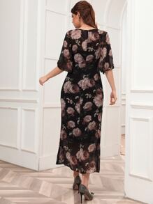 Seusyu Blommig Elegant Klänning - Multifärgad - Visa 2