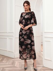 Seusyu Blommig Elegant Klänning - Multifärgad - Visa 3