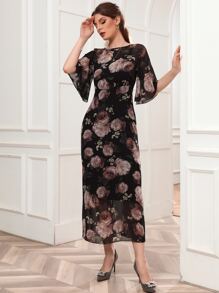 Seusyu Blommig Elegant Klänning - Multifärgad - Visa 4