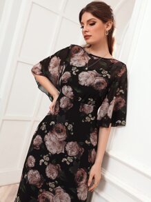 Seusyu Blommig Elegant Klänning - Multifärgad - Visa 5