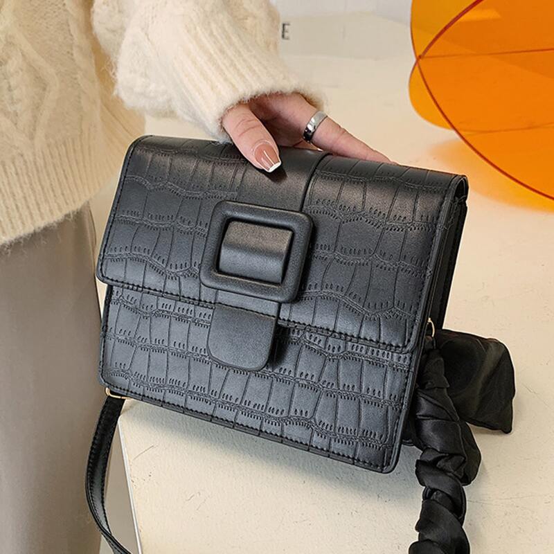 

Croc Embossed Crossbody Bag, Black