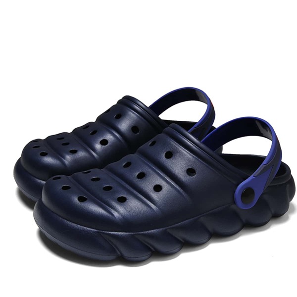 

Men Hollow Out Design Vented Clogs, Blue