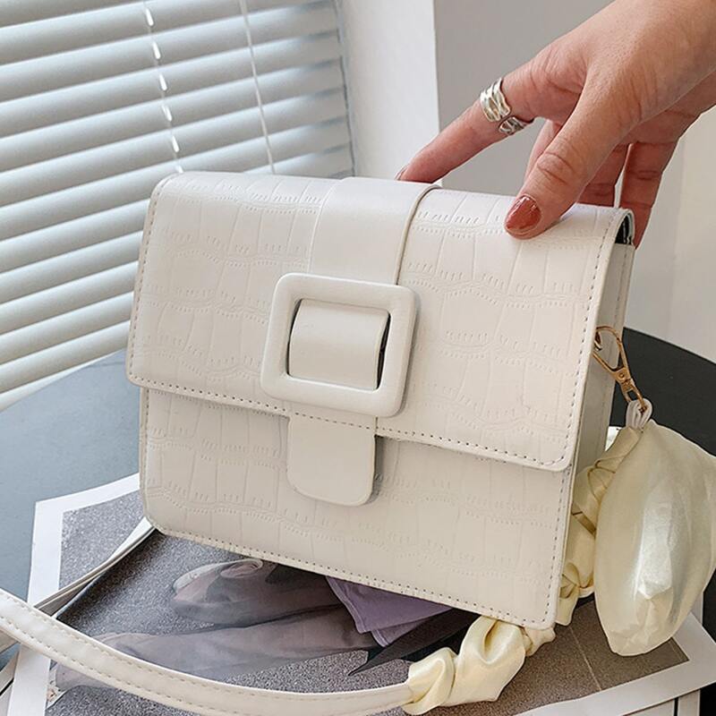 

Croc Embossed Crossbody Bag, White