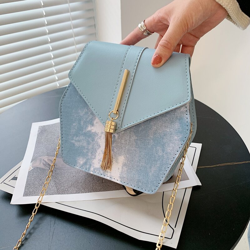 

Tie Dye Flap Crossbody Bag, Blue