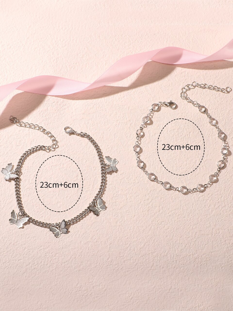 2pcs Butterfly Charm Anklet
