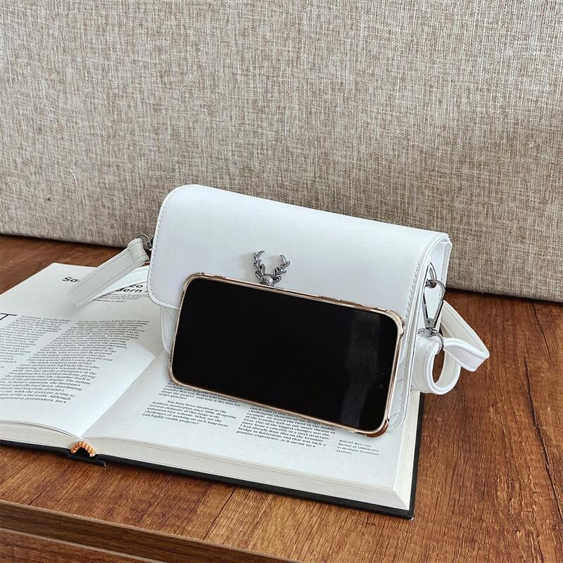 

Quilted Flap Crossbody Bag, White