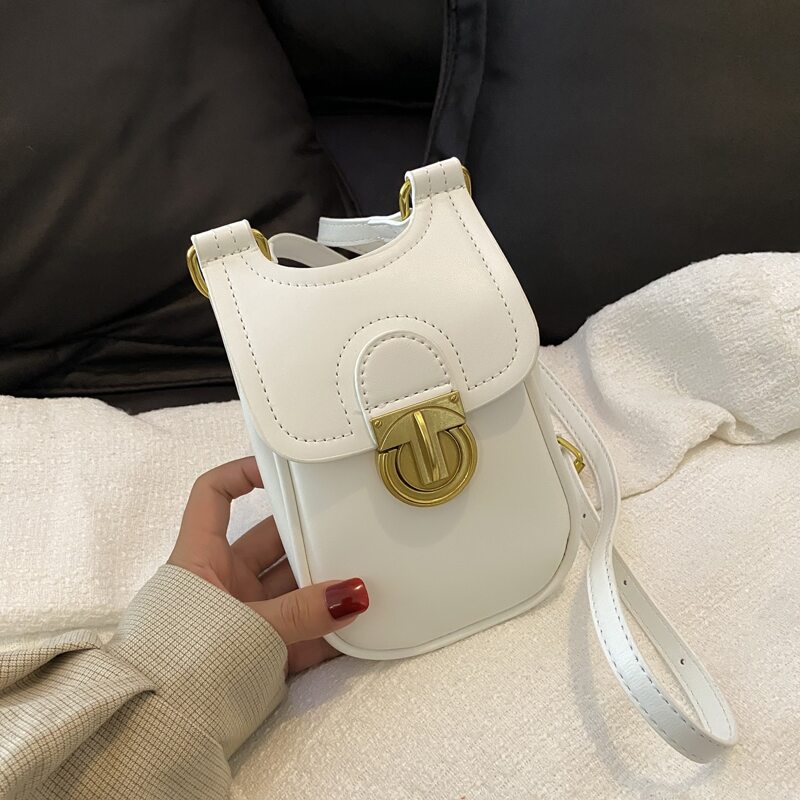 

Minimalist Flap Crossbody Bag, White