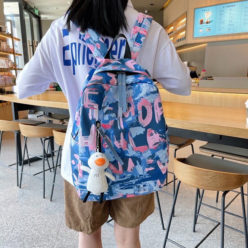 

Letter Graphic Backpack, Blue