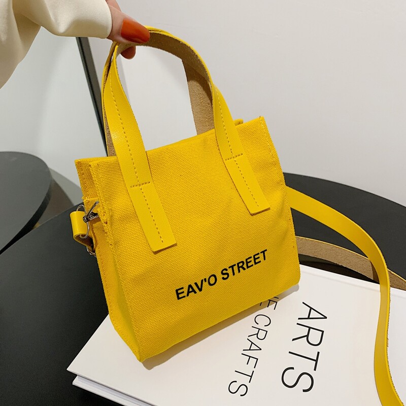 

Letter Graphic Satchel Bag, Yellow
