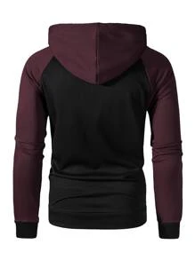 Manfinity Homme Áo nỉ Nam Dây kéo Túi Khối Màu Lá thư Giải trí - Nhiều màu - Xem 2