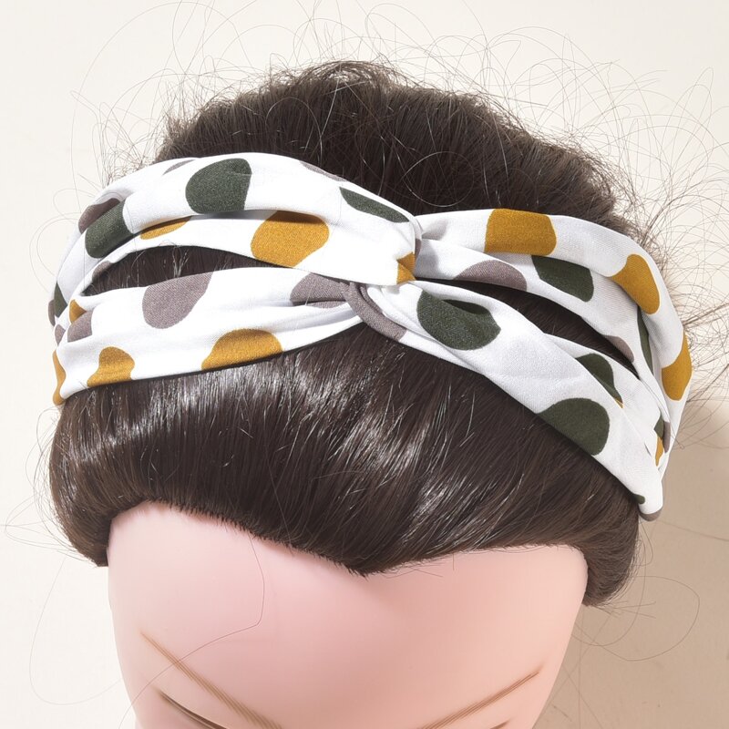 

2pcs Polka Dot Pattern Hair Band, Multicolor