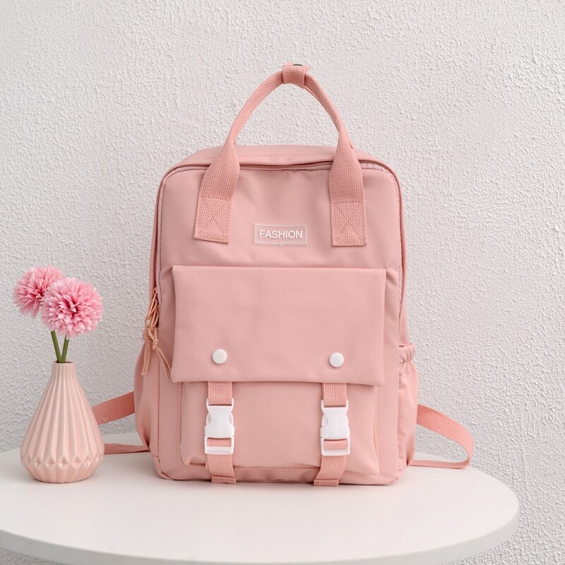 

Double Buckle Backpack, Pink