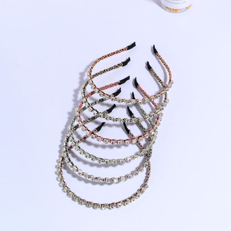 

2pcs Random Color Rhinestone Headband, Multicolor