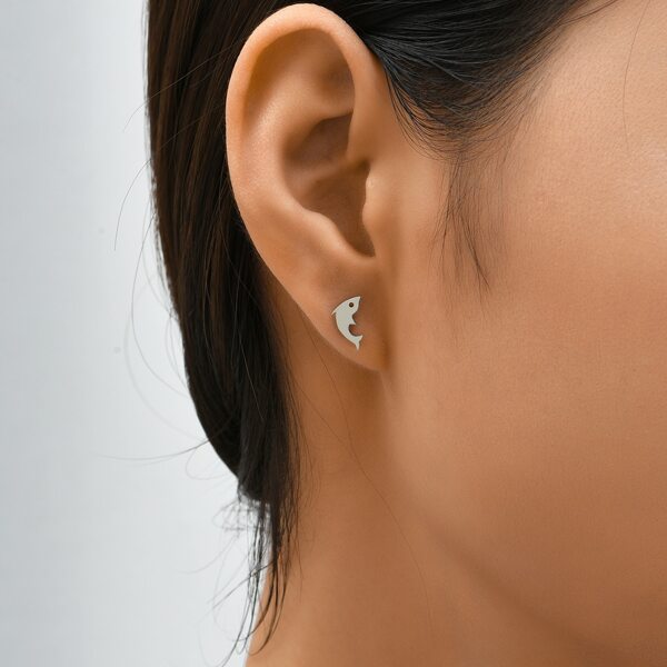 

Stainless Steel Stud Earrings, Silver