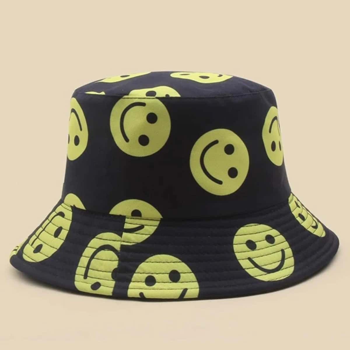 

Allover Print Reversible Bucket Hat, Black